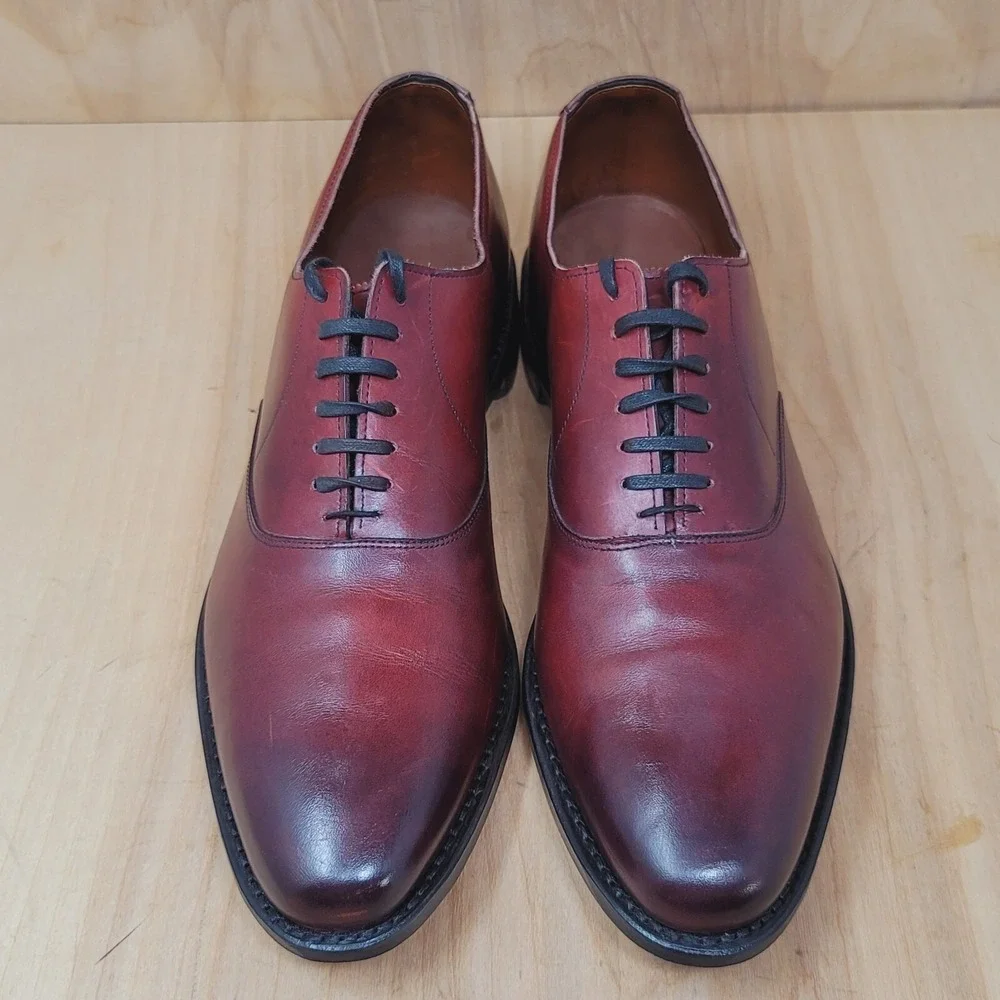 Allen Edmonds Carlyle Dress Shoes Men's Sz 11 B plain toe dark chili Dress Shoes